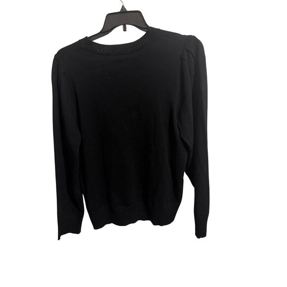 Nanette Lepore Black Sweater with Flowers - Women's XL - NWT - Picture 2 of 5